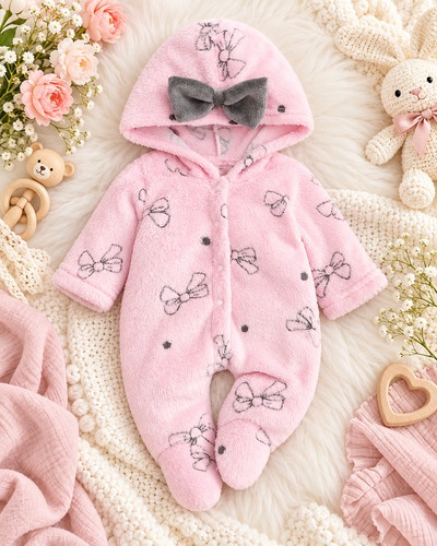 Baby mädchen plüschoverall - baby,